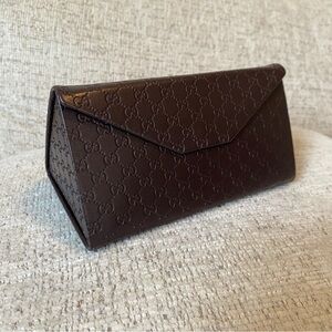 Gucci Brown Monogram Eyeglass Case